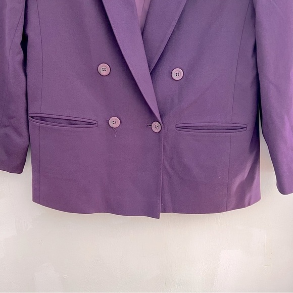 Pendleton Single Front Button Virgin Wool Blazer in Purple Size 10 - Picture 4 of 5